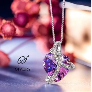 Love Heart' Necklace with Swarovski Crystals